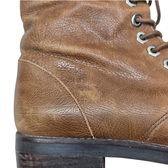 Jeffrey Campbell Ibiza Distressed Brown Leather Ankle Boots Side Zip Size 6.5 - Picture 6 of 14